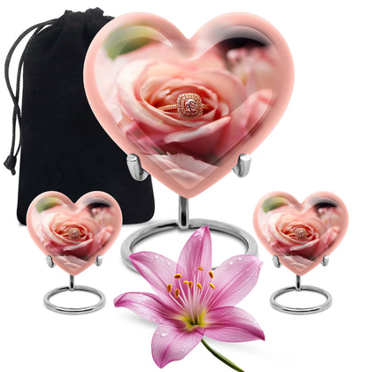 Ring Urn, heart-shaped funeral urn