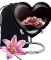 10-inch Heart Ring Urn for ashes, customizable, includes velvet pouch