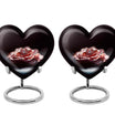 10-inch Heart Ring Urn for ashes, customizable, includes velvet pouch