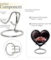 10-inch Heart Ring Urn for ashes, customizable, includes velvet pouch