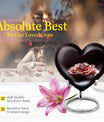10-inch Heart Ring Urn for ashes, customizable, includes velvet pouch