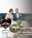 10-inch Heart Ring Urn for ashes, customizable, includes velvet pouch