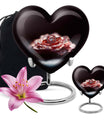 10-inch Heart Ring Urn for ashes, customizable, includes velvet pouch