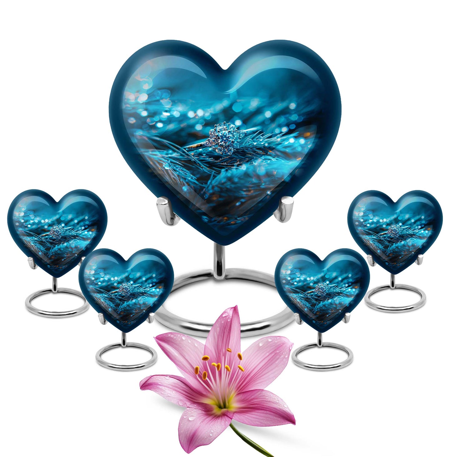 Abstract Heart Ring Urn,