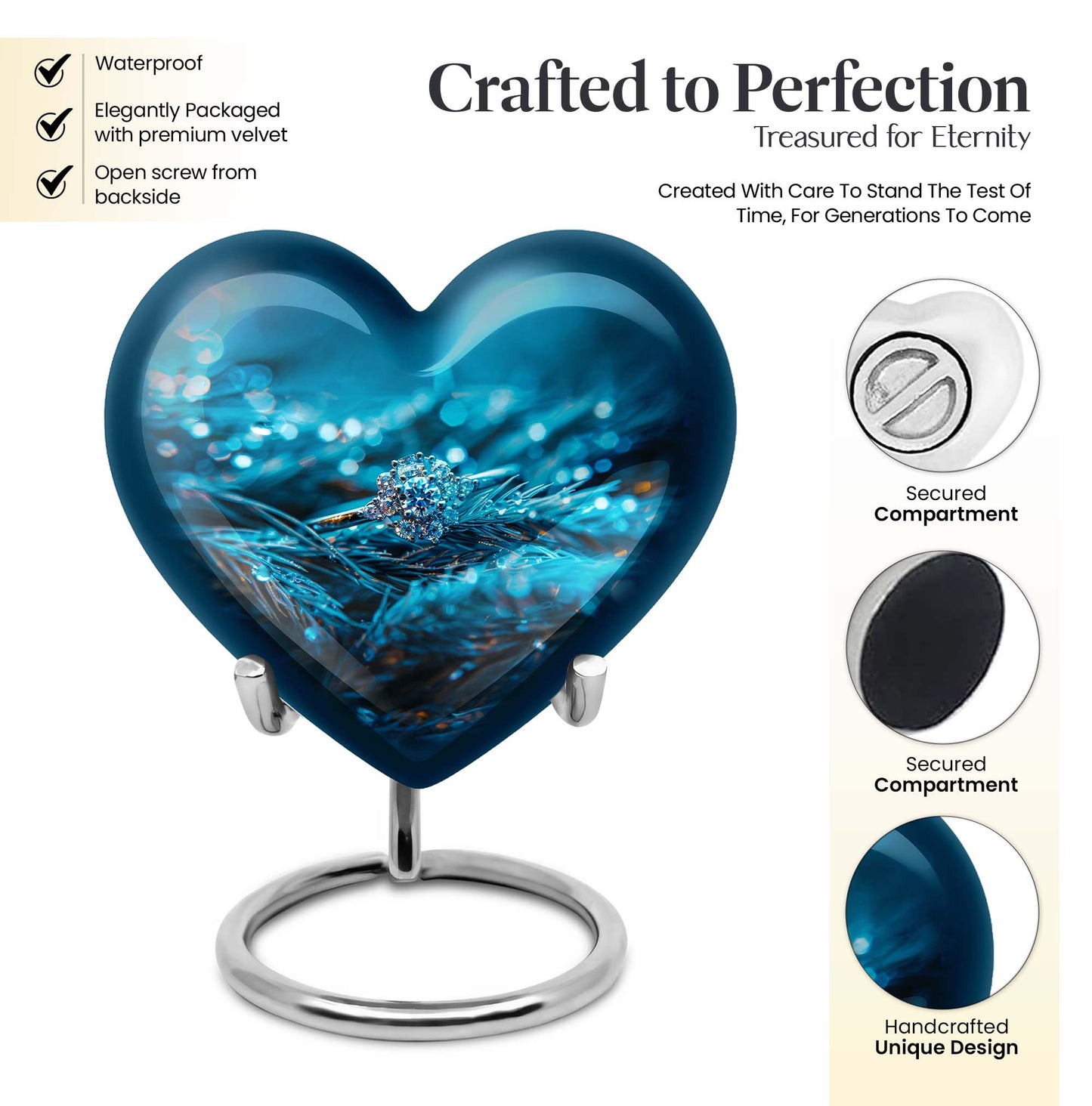 Abstract Heart Ring Urn,