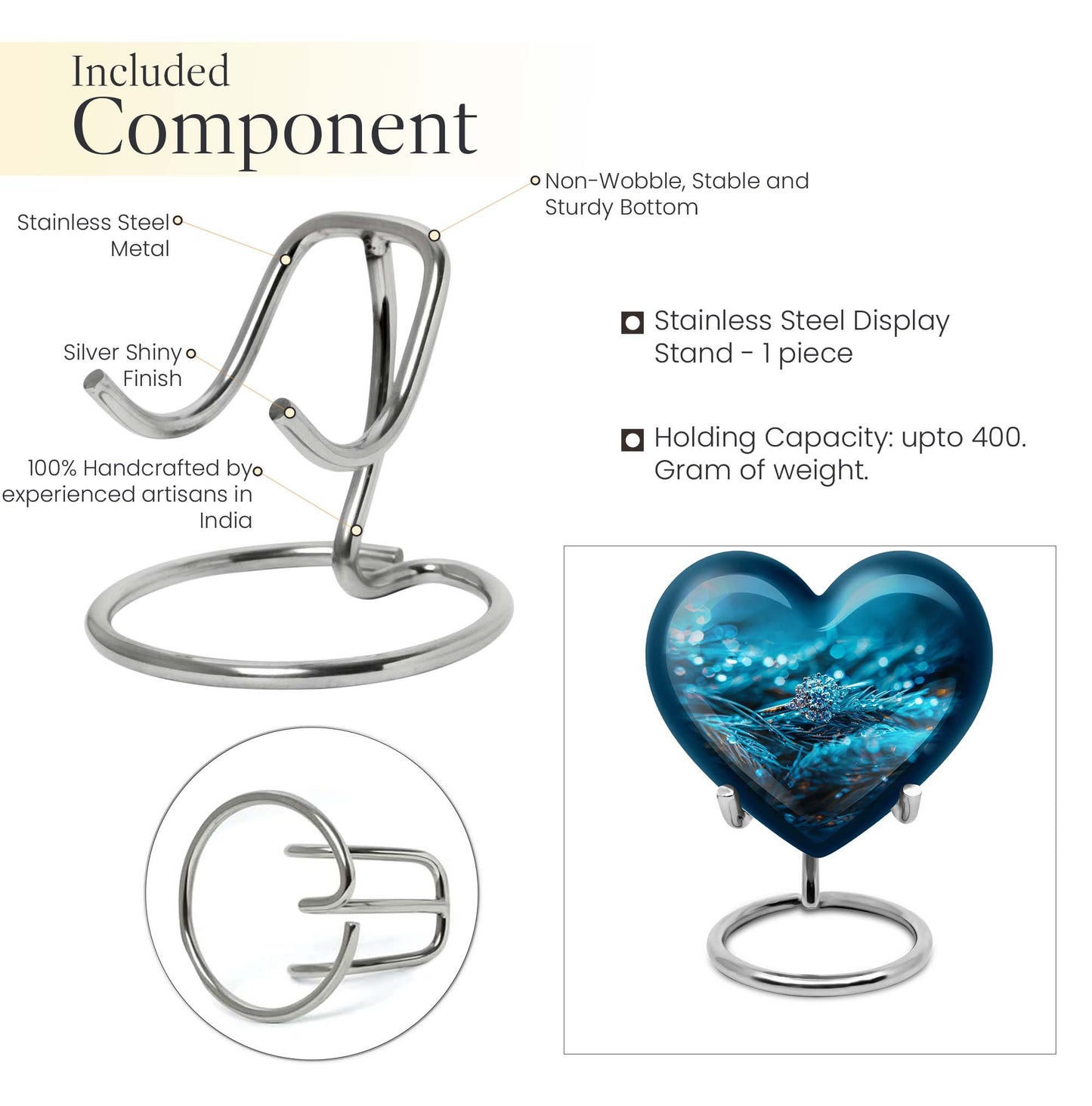Abstract Heart Ring Urn,