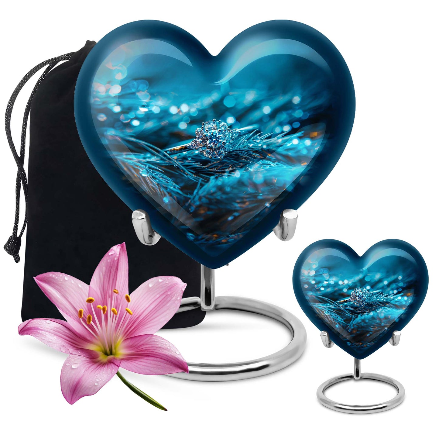 Abstract Heart Ring Urn,