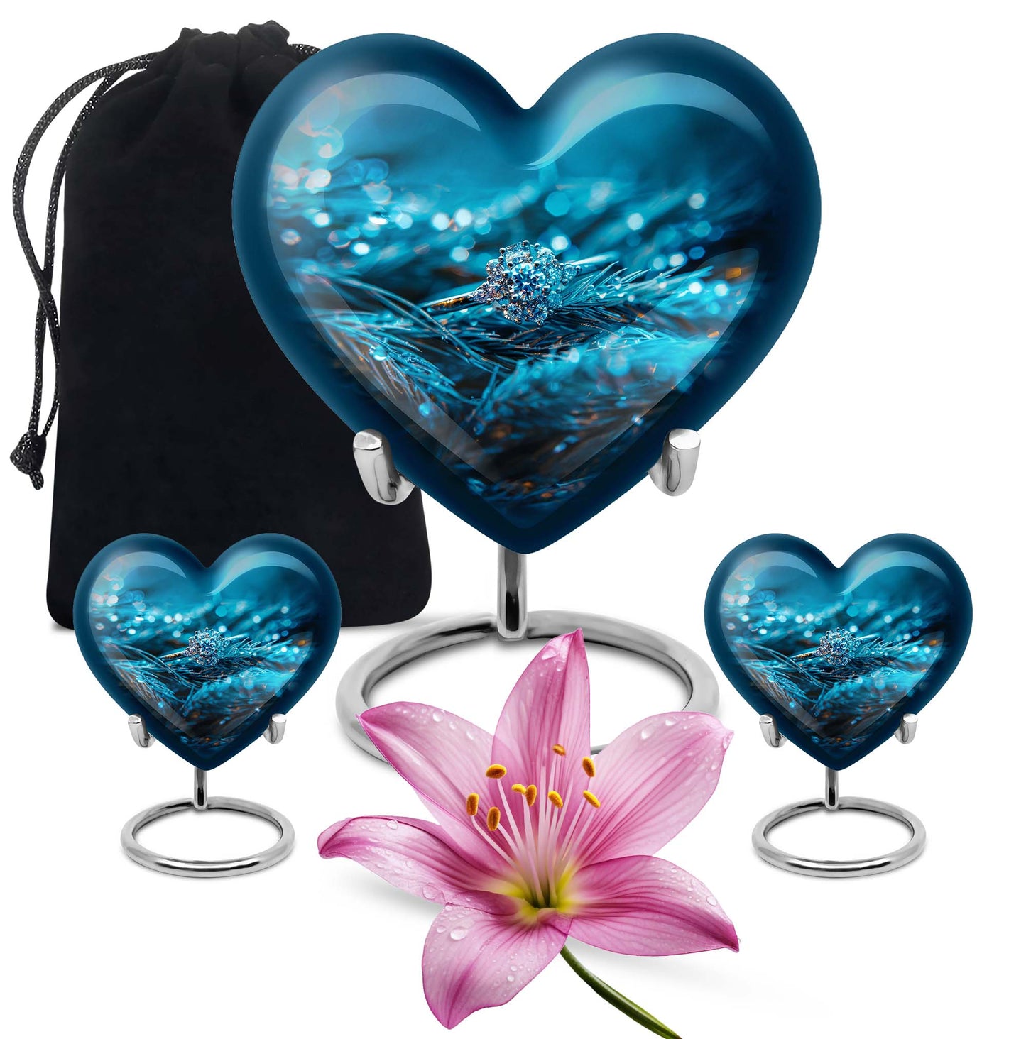Abstract Heart Ring Urn,