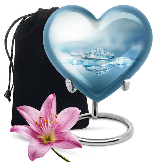 Abstract heart urn for adult male ashes