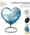 Abstract heart urn for adult male ashes