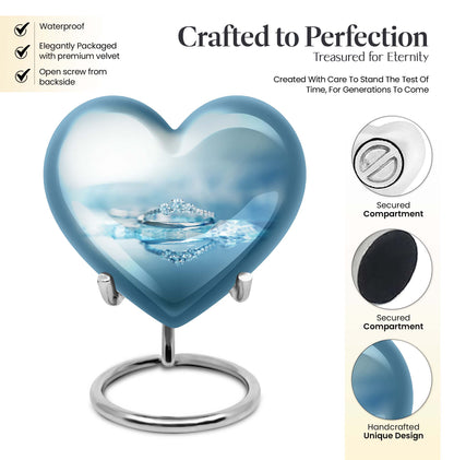 Abstract heart urn for adult male ashes