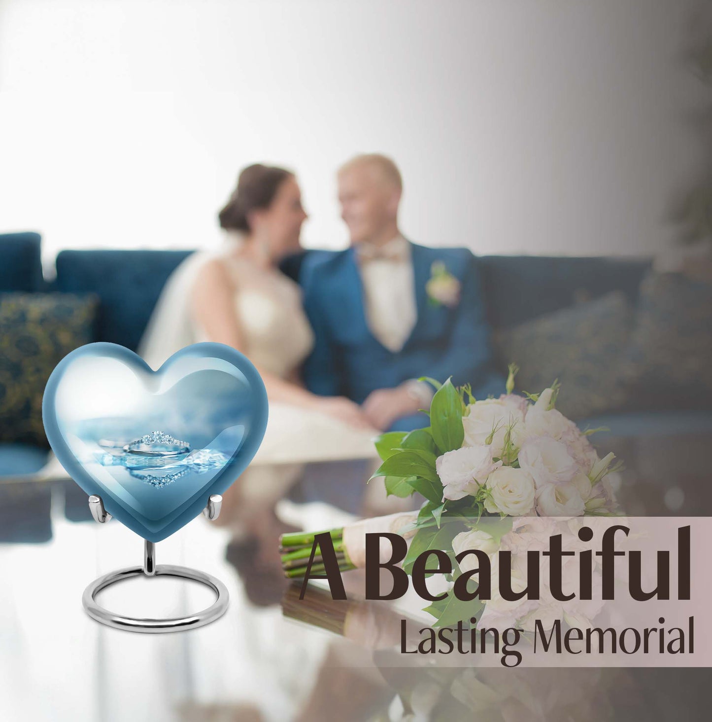Abstract heart urn for adult male ashes