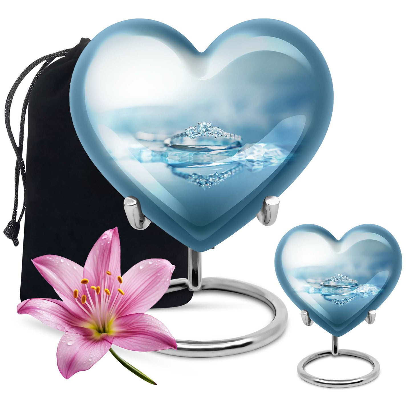 Abstract heart urn for adult male ashes