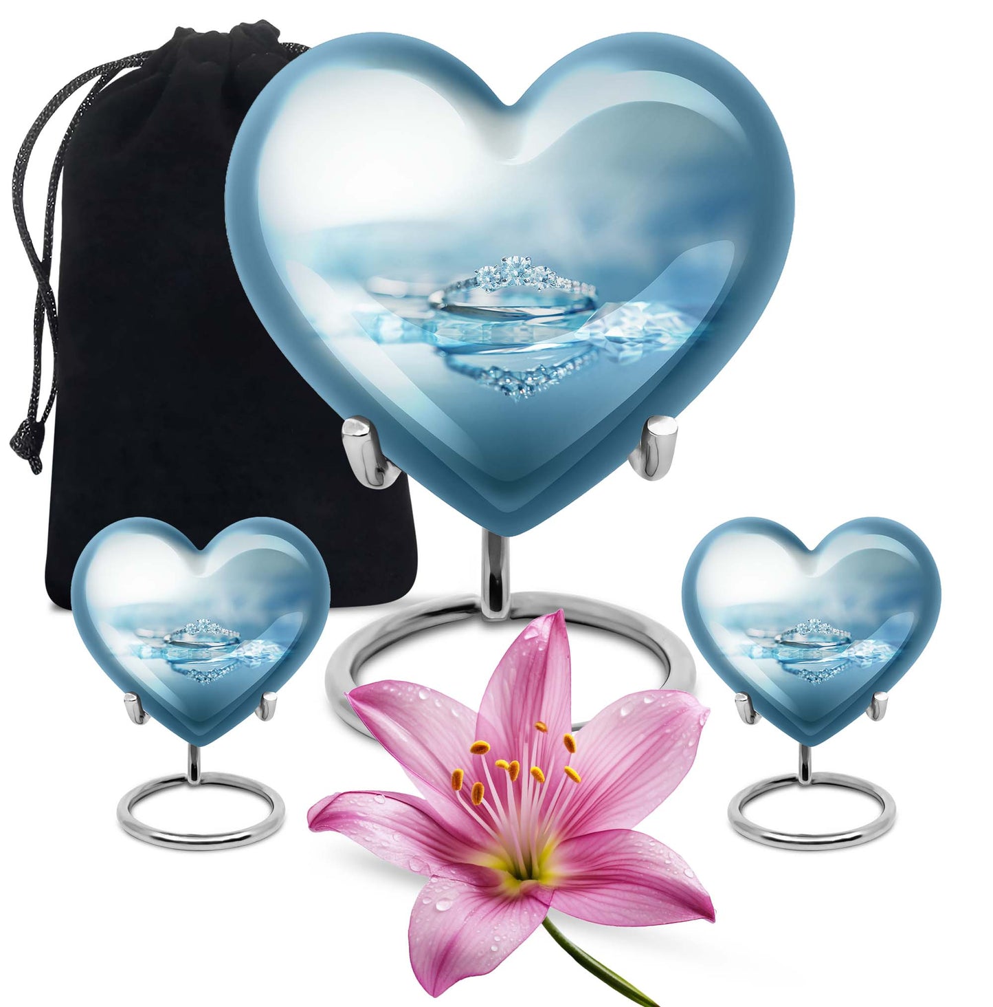 Abstract heart urn for adult male ashes