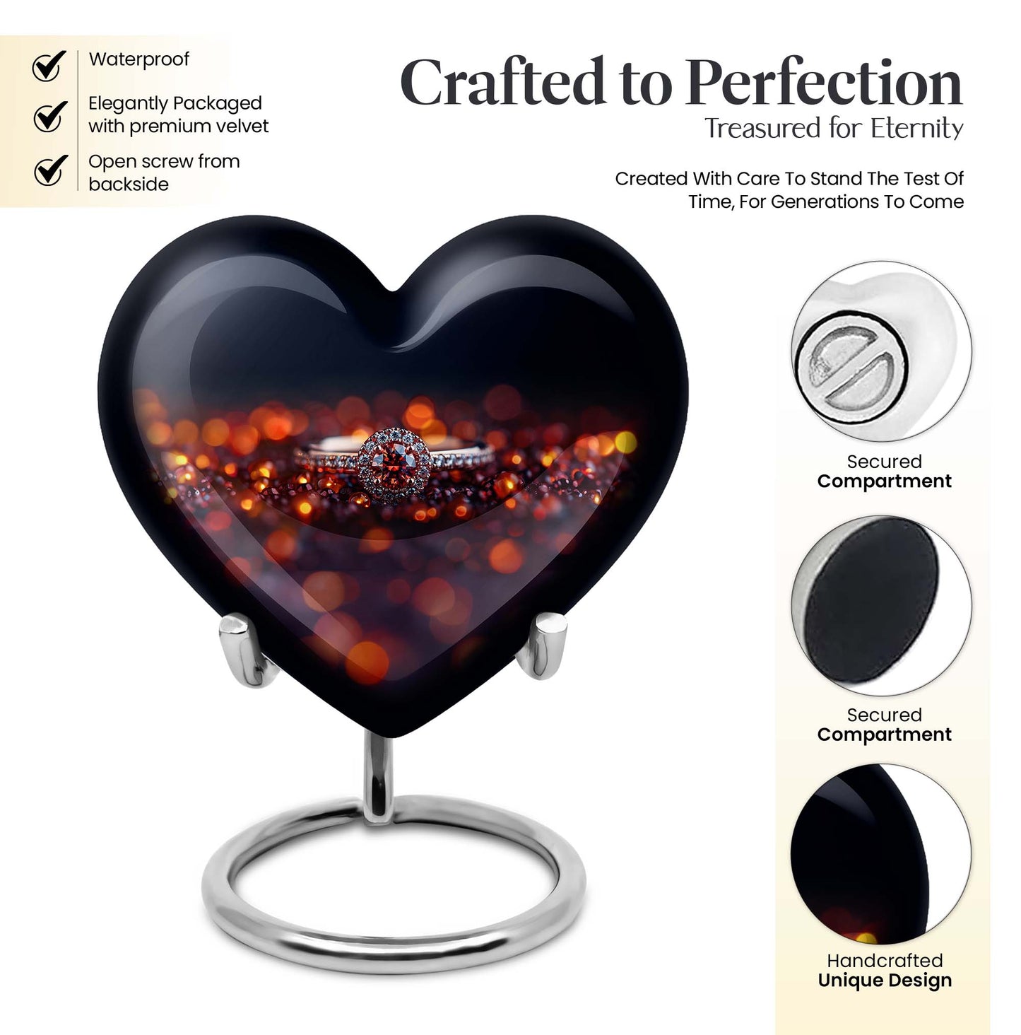 heart urn for human ashes