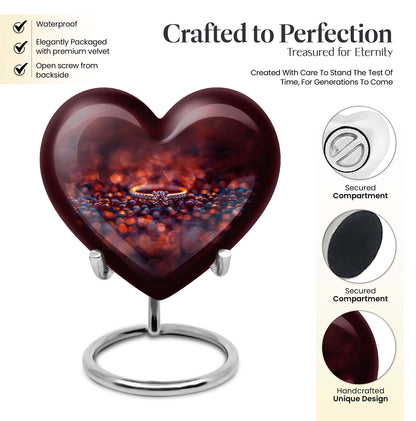 heart-shaped ring urn