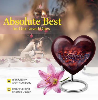 heart-shaped ring urn
