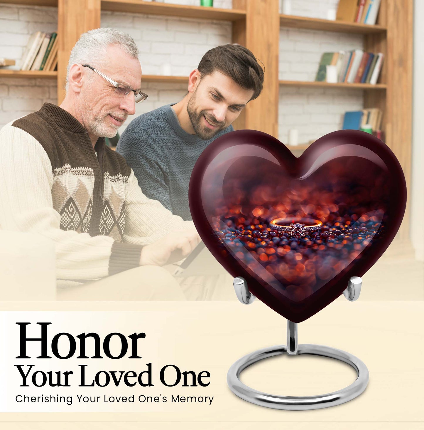 heart-shaped ring urn