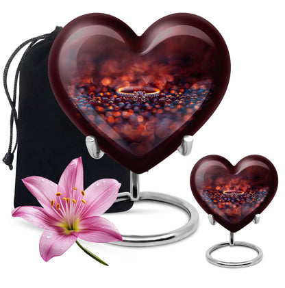 heart-shaped ring urn