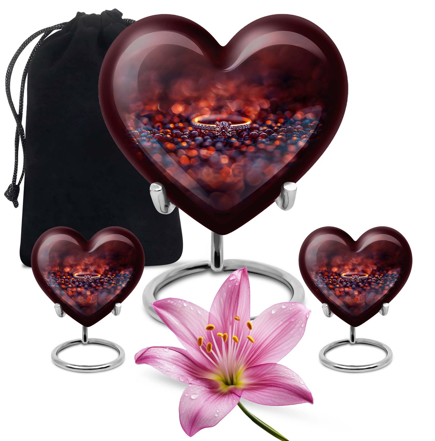 heart-shaped ring urn