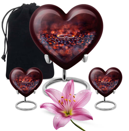 heart-shaped ring urn