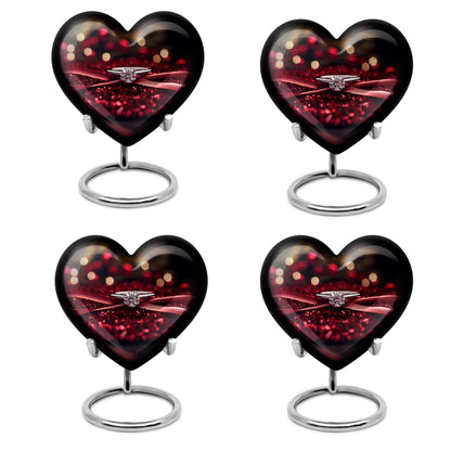 large heart-shaped ring urn