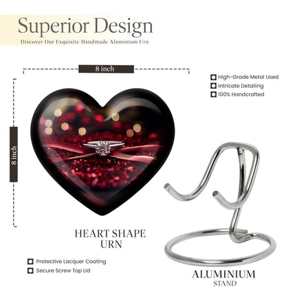 large heart-shaped ring urn