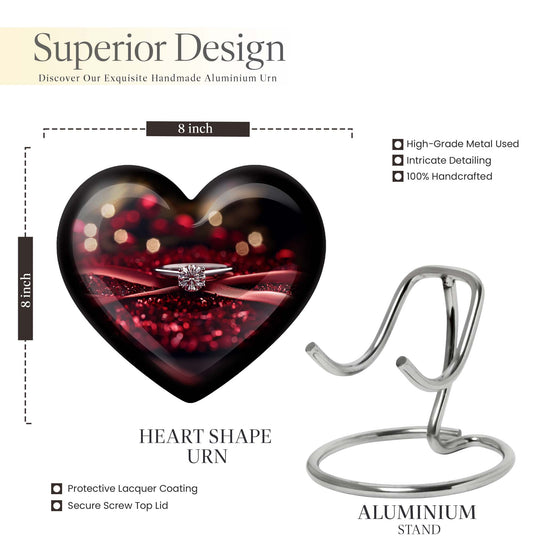 large heart-shaped ring urn