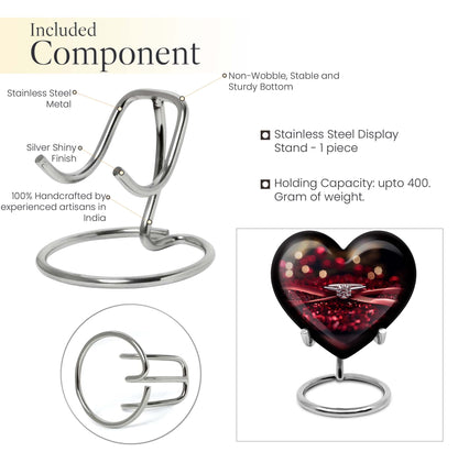 large heart-shaped ring urn