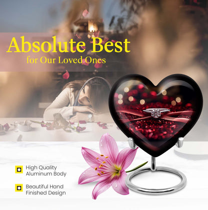 large heart-shaped ring urn