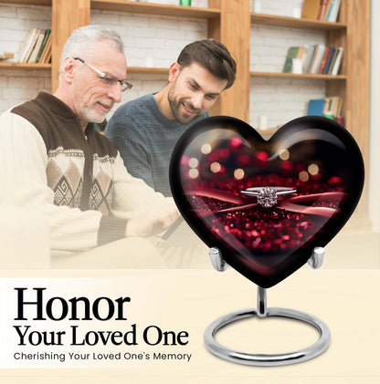 large heart-shaped ring urn