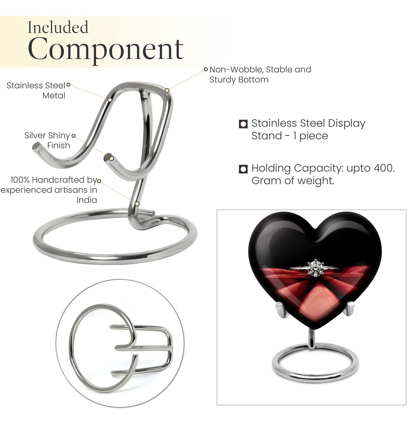 Ring Urn, Heart Design