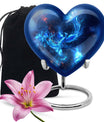 Heart-shaped phoenix urn, aluminium funeral urn 