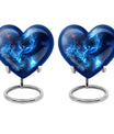Heart-shaped phoenix urn, aluminium funeral urn 