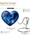 Heart-shaped phoenix urn, aluminium funeral urn 