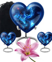 Heart-shaped phoenix urn, aluminium funeral urn 