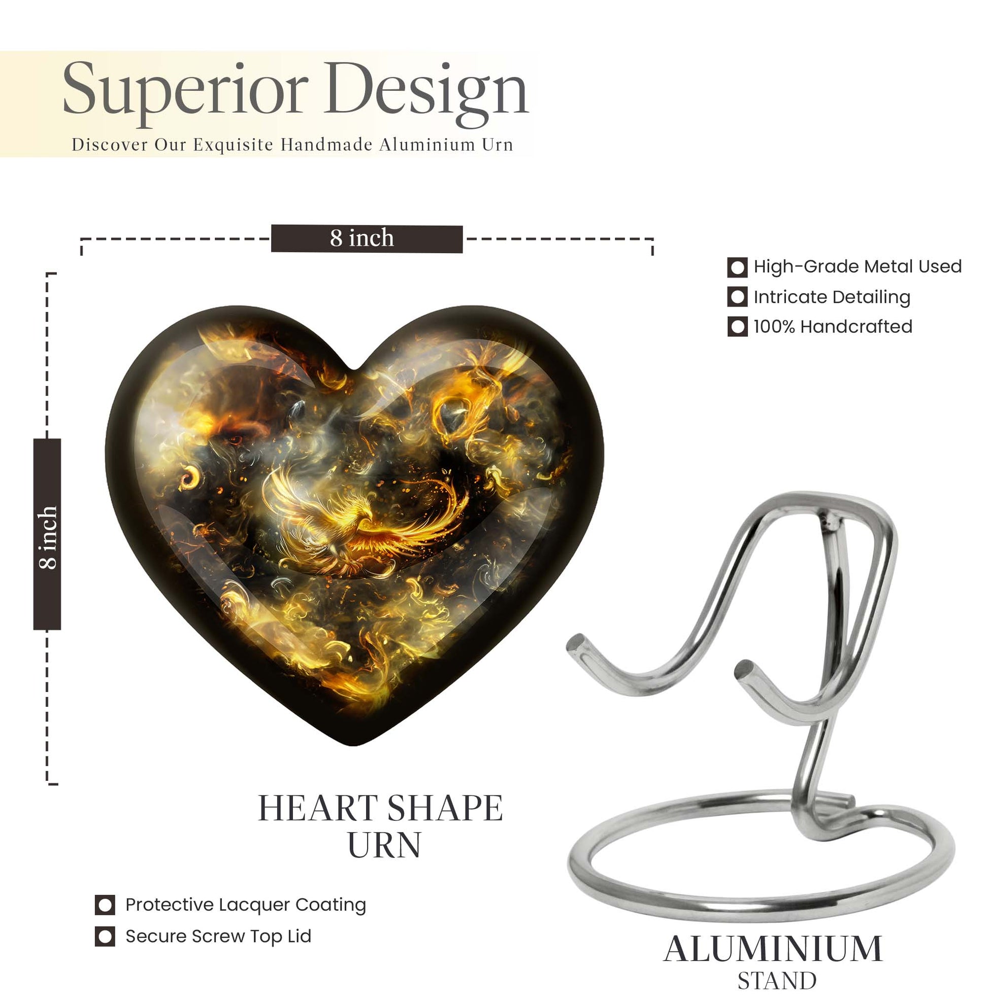 heart-shaped Phoenix Urn