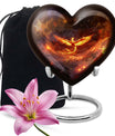 Phoenix Heart Design Cremation Urn for Male Adults