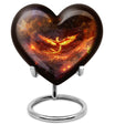 Phoenix Heart Design Cremation Urn for Male Adults
