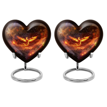 Phoenix Heart Design Cremation Urn for Male Adults