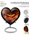 Phoenix Heart Design Cremation Urn for Male Adults