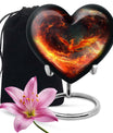 Phoenix heart-shaped urn for mom