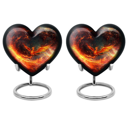 Phoenix heart-shaped urn for mom