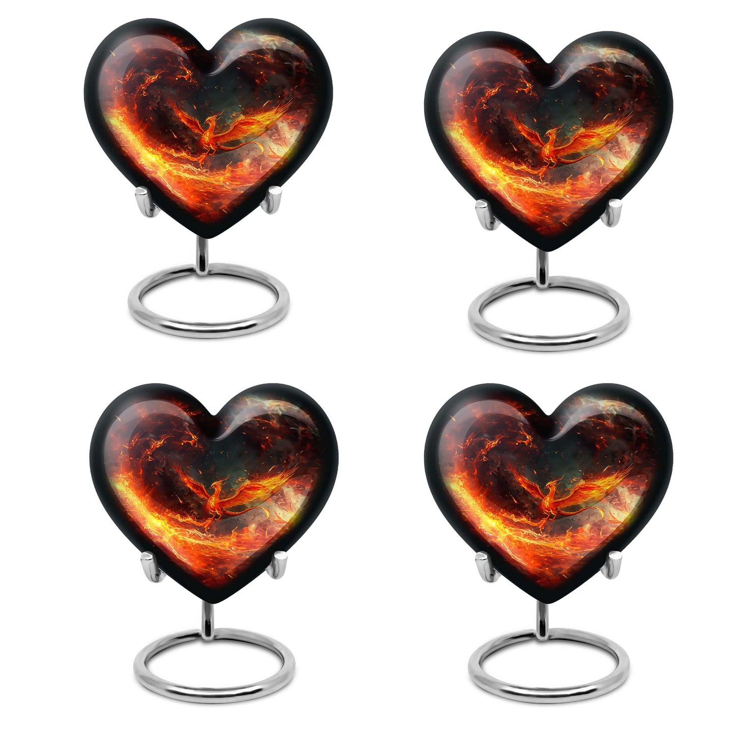 Phoenix heart-shaped urn for mom