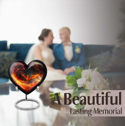 Phoenix heart-shaped urn for mom