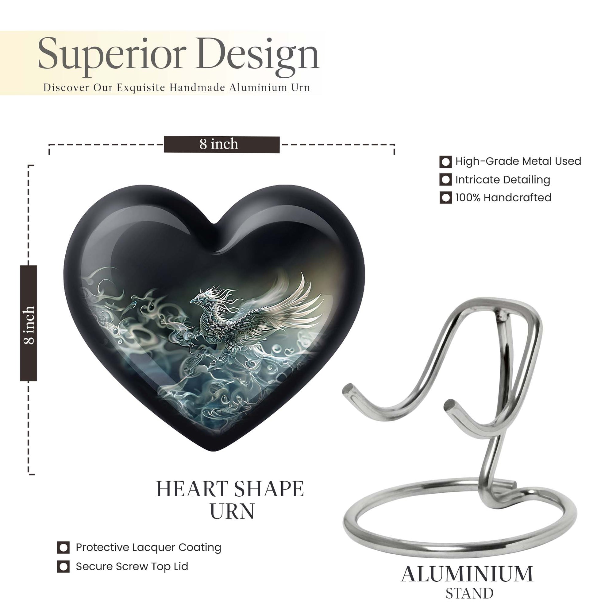 phoenix heart urn for dad