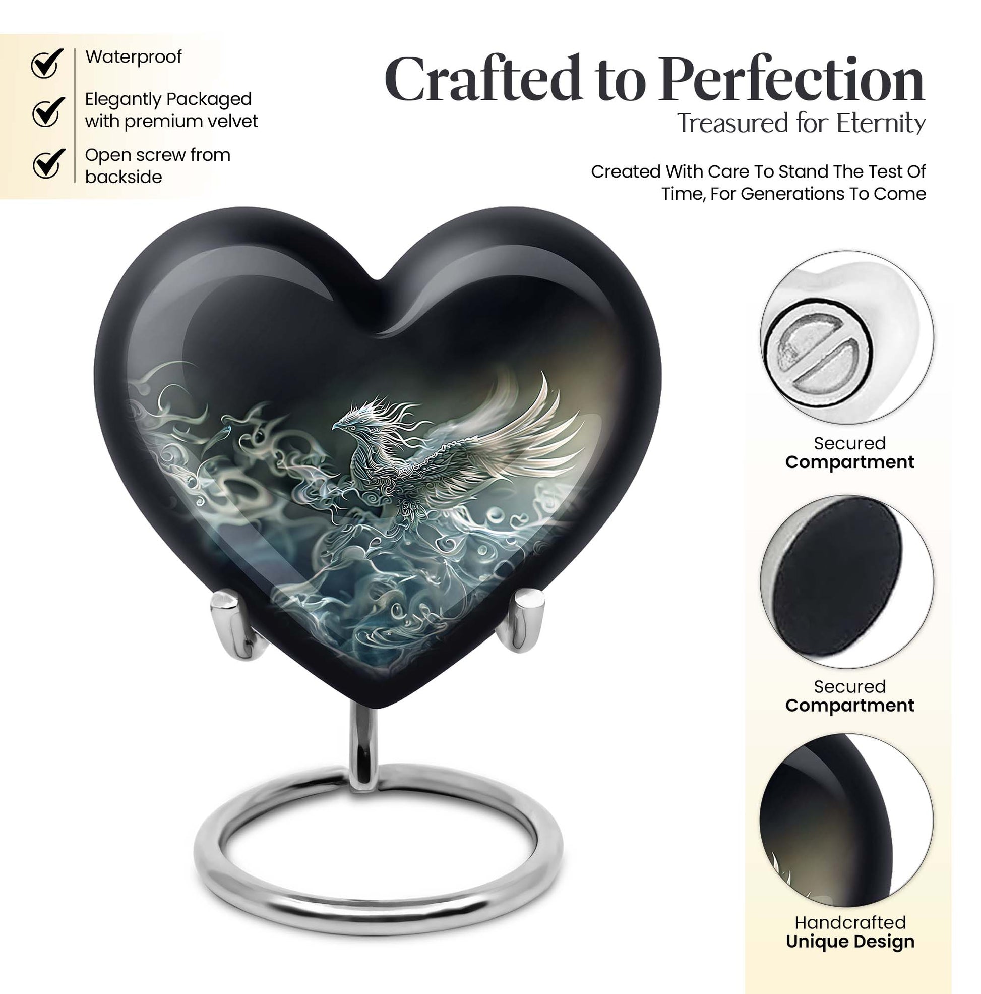 phoenix heart urn for dad