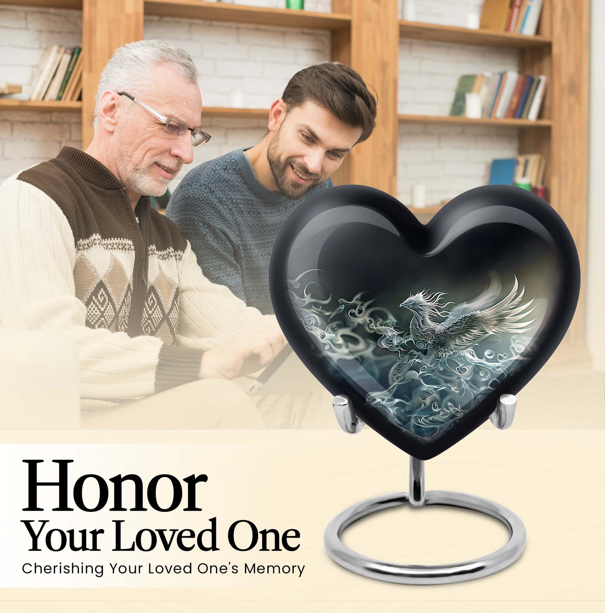 phoenix heart urn for dad