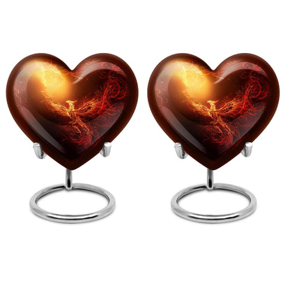10-inch Phoenix heart-shaped burial urn, personalized engraving, suitable for adult male and female.