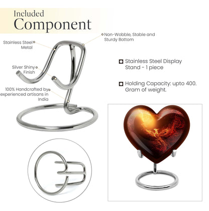 10-inch Phoenix heart-shaped burial urn, personalized engraving, suitable for adult male and female.